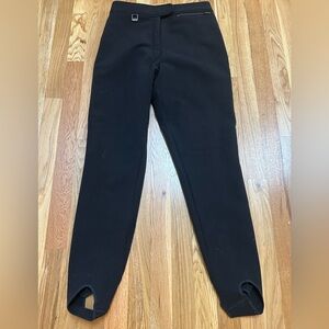 Vtg FERA Skiwear Women’s Ski Pants Boot Stirrups BLACK Wool Blend Size 12L EUC